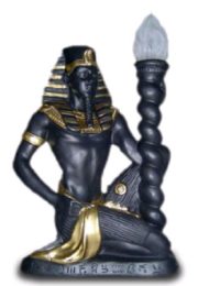 Faraon z lampa czarno zloty 55 cm