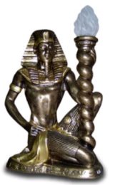 Pharao mit Lampe bronze gold 55 cm