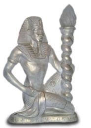 Pharao mit Lampe silber 55 cm