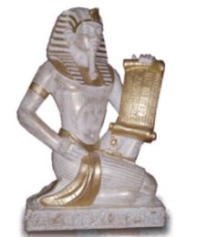 Pharao mit Papyrus weiss gold 56 cm