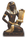 Pharao mit Papyrus schwarz gold 56 cm