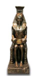 Pharaoh sitting with candle holder bronze 60 cm