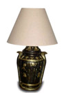 Vase mit Lampe dunkelfarbig 63 cm