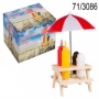 Gewrzhalter Holz Picknicktisch II mit Sonnenschirm